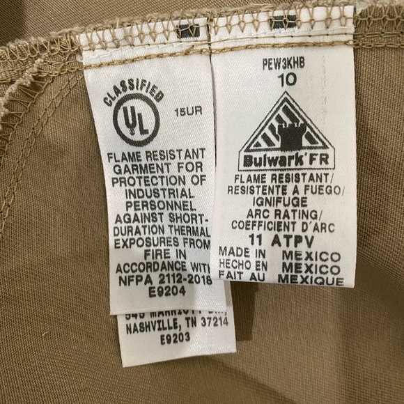 New Women’s Bulwark FRC Khaki Pants - Size 10 - Picture 5 of 6